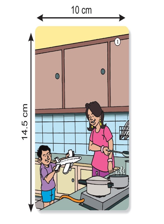 Brainy Bug Resources Audio-Enabled Flashcards | Story Sequences & Action Words in Sentences | Audio in Hindi, English, Punjabi, Tamil, Kannada, Telugu | Special Needs Kids | Spoken English - Image 5